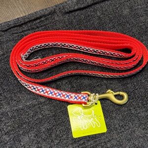 Red and blue leash